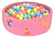"Зоопарк (розовый)", сухой бассейн с шариками (+100 шариков+мат+сумка) фото