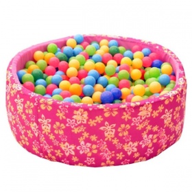 Сухой бассейн круглый "Цветочная поляна" (+300 шариков+мат+сумка) фото
